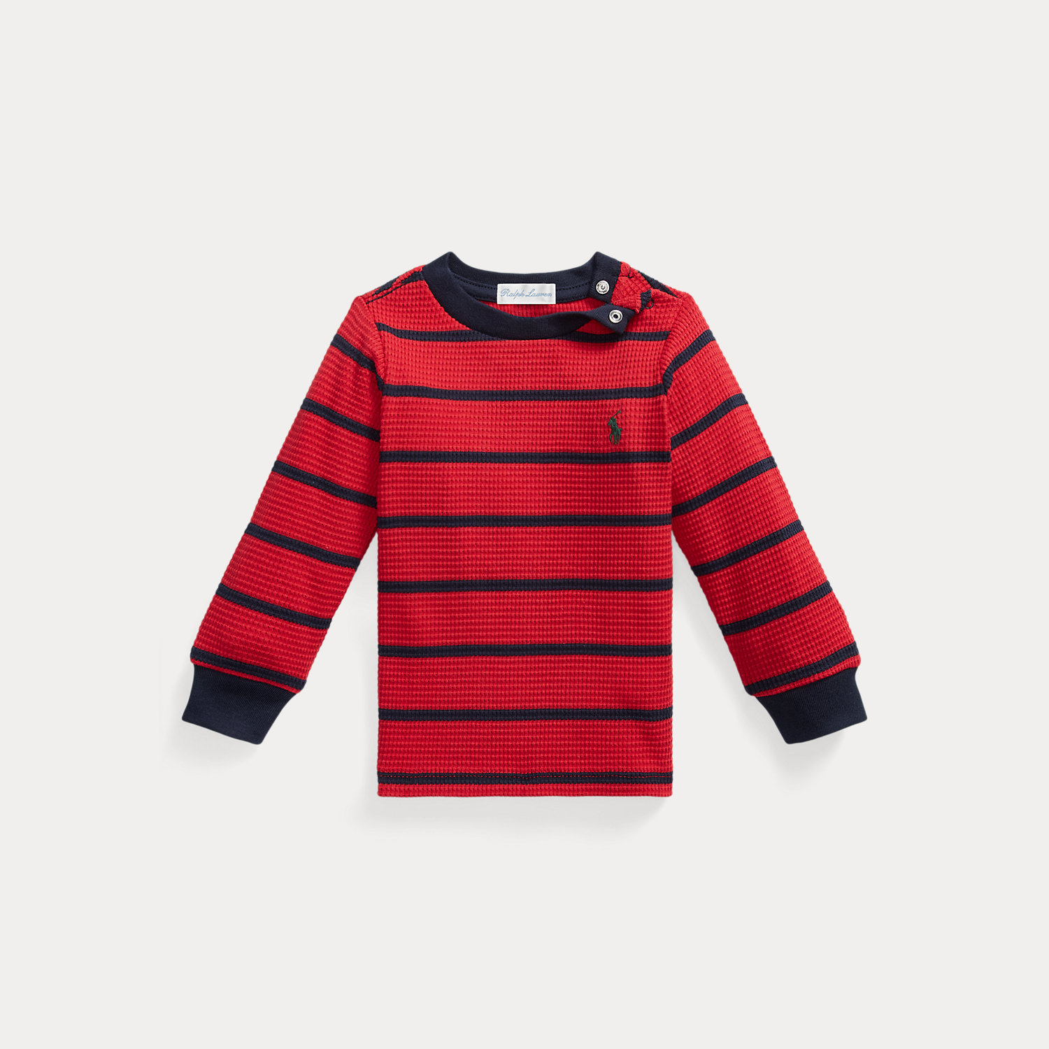 Gestreiftes T-Shirt aus Waffelpiqué von Ralph Lauren