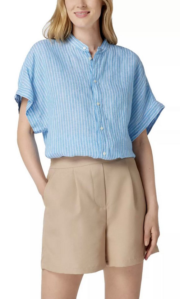 Polo Ralph Lauren Leinenhemd Damen Leinenbluse mit Mao-Kragen Dolman-Ärmel mit fixierten Bündchen, Raffungen am Rückenpasse von Polo Ralph Lauren