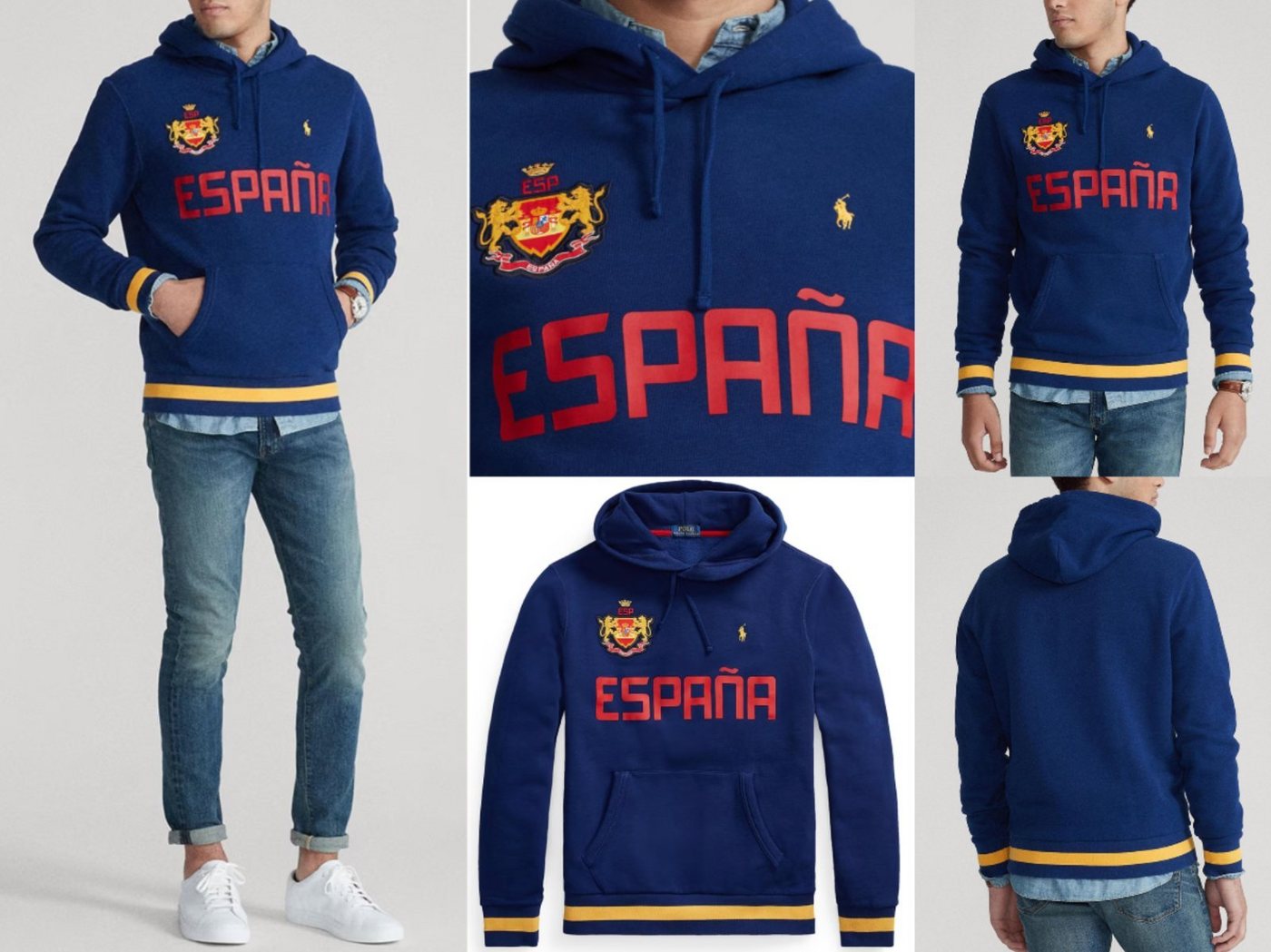 Ralph Lauren Sweatshirt POLO RALPH LAUREN FOOTBALL WORLD CUP SPAIN HOODIE SWEATER KAPUZEN-SWEA von Ralph Lauren