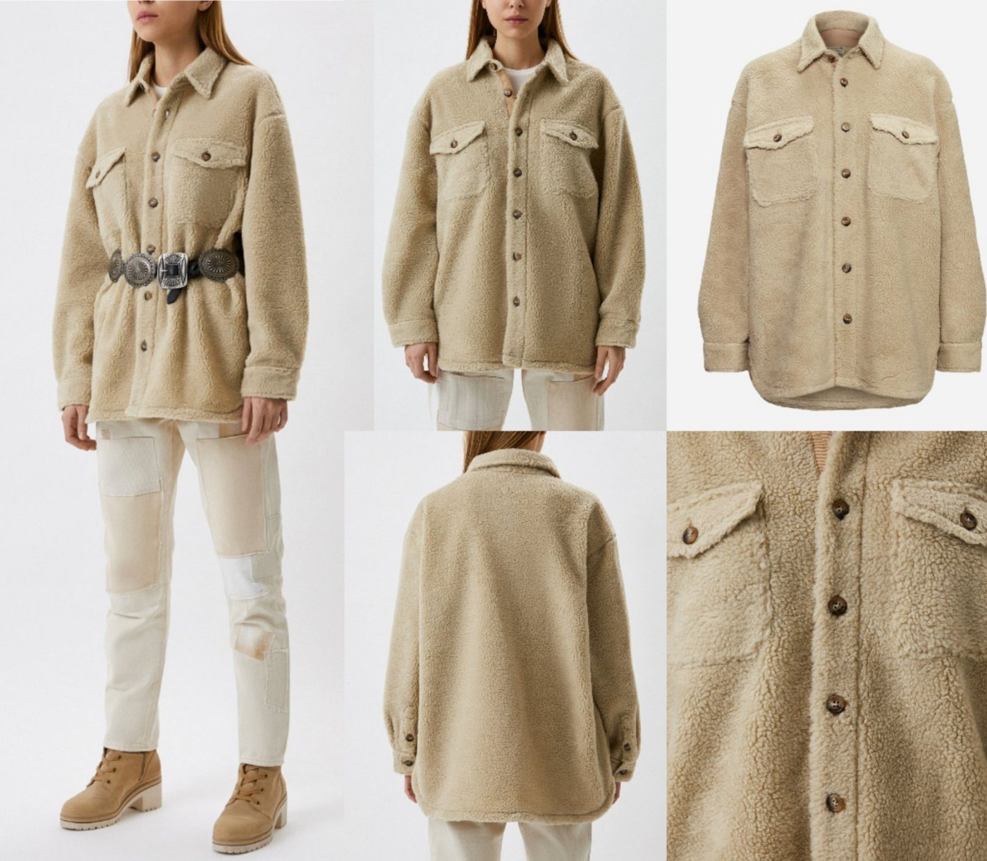 Ralph Lauren Kurzjacke POLO RALPH LAUREN Teddy- Faux Coat Mantel Jacke Loose Jacket P von Ralph Lauren