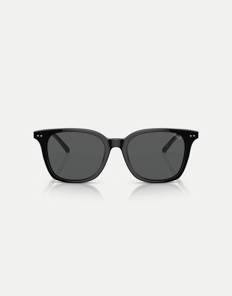 Polo Ralph Lauren - Ph4187 - Rechteckige Sonnenbrille in glänzendem Schwarz mit grauen Gläsern von Ralph Lauren