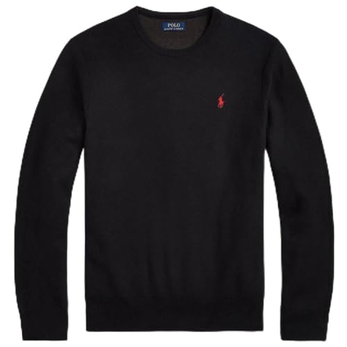 Ralph Lauren Pique Knitted Sweater Regular Fit Black XL von Ralph Lauren