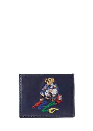 Ralph Lauren Polo Colourful Teddy Bear Kartenetui, Leder Dunkelblau von Ralph Lauren