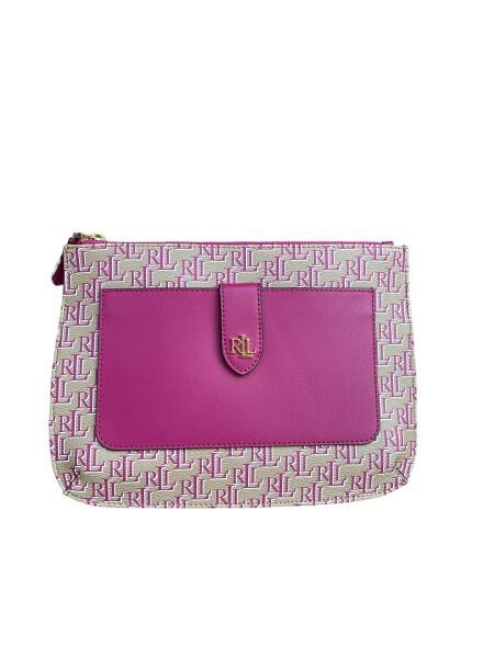 Ralph Lauren - Ralph Lauren Jamey Medium Crossbodytasche, Clutch, Monogramm-Berry von Ralph Lauren