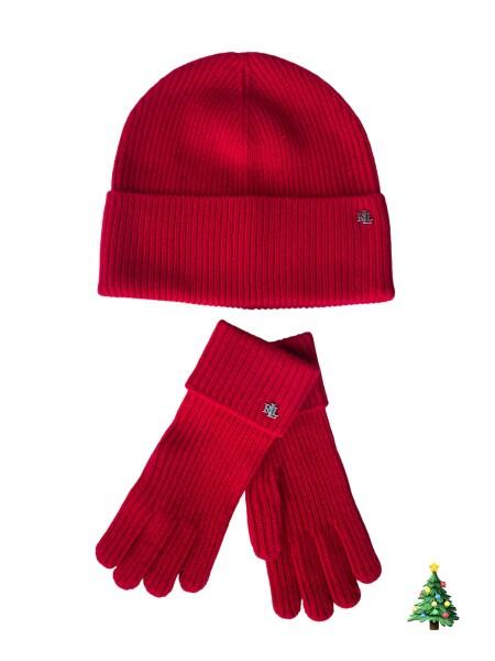 Ralph Lauren - Ralph Lauren Lauren Woll-Kaschmir Mütze & Handschuhe Set, Rot von Ralph Lauren