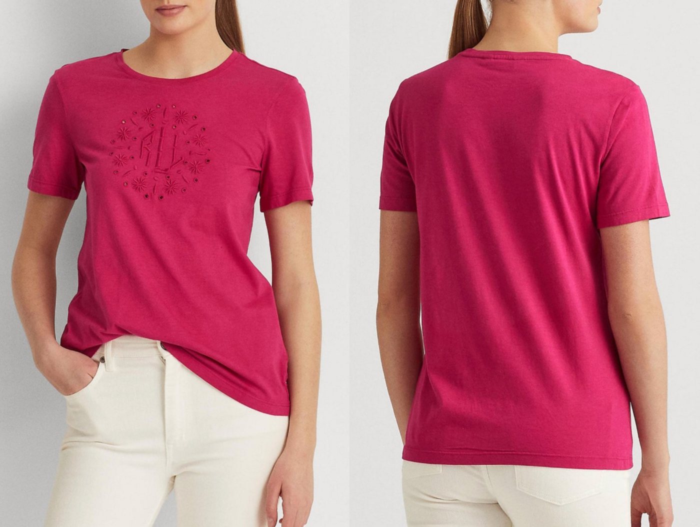 Ralph Lauren T-Shirt LAUREN RALPH LAUREN Cotton Modal Soft Top Iconic Bluse Shirt T-shirt P von Ralph Lauren