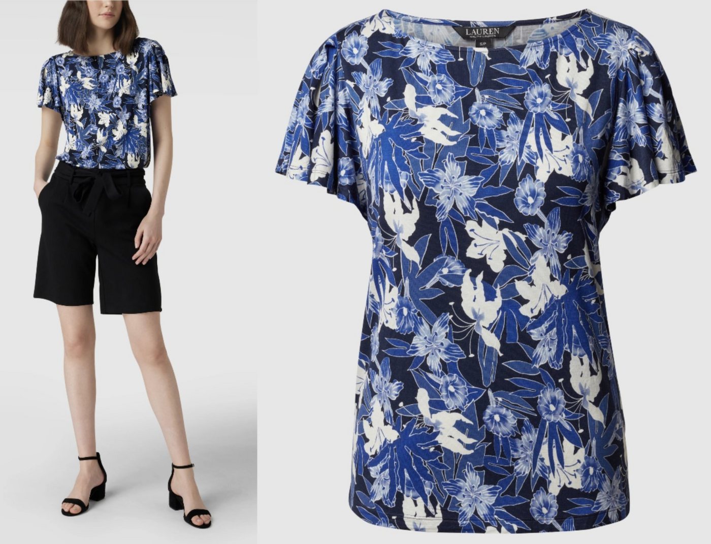 Ralph Lauren T-Shirt LAUREN RALPH LAUREN Floral Pattern Blouse Hemd Blusentop Shirt T-shirt von Ralph Lauren