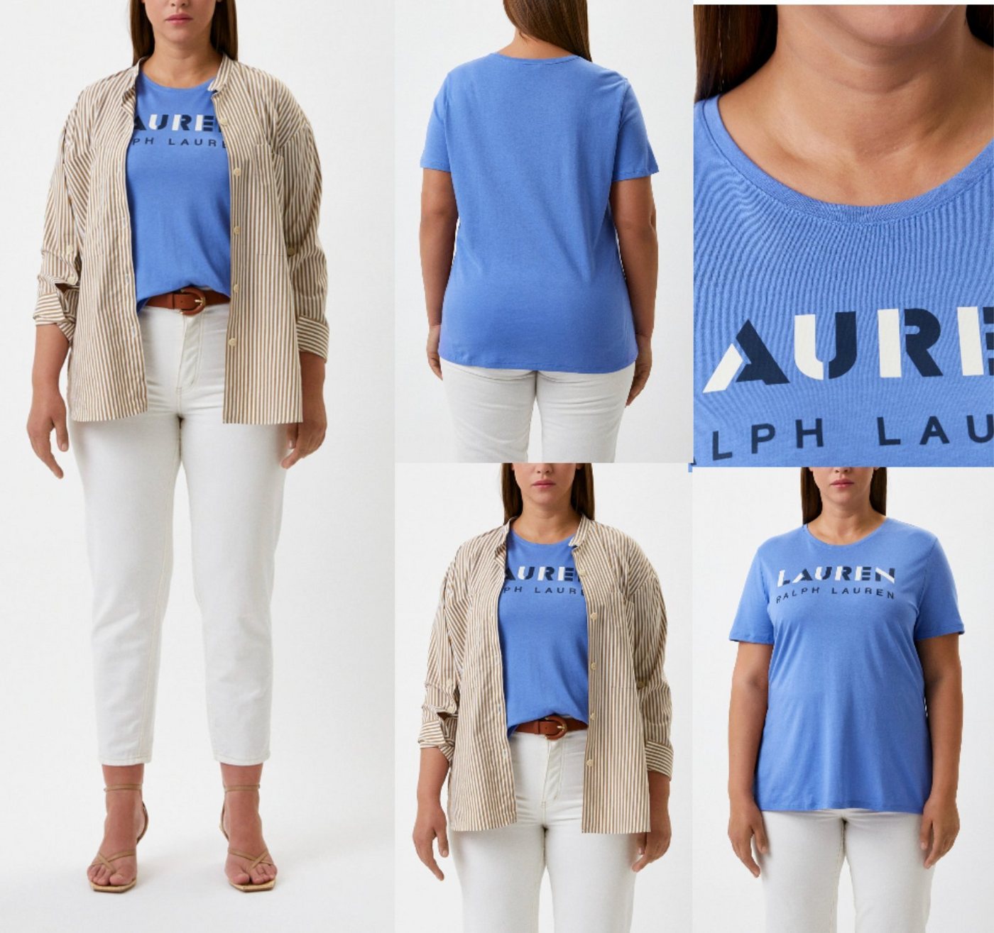 Ralph Lauren T-Shirt LAUREN RALPH LAUREN PLUS SIZE CURVE T-Shirt Top Bluse Shirt Comfort Re von Ralph Lauren