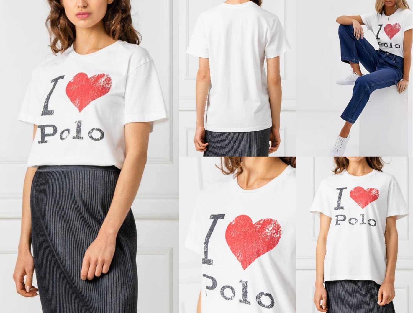 Ralph Lauren T-Shirt POLO RALPH LAUREN BIG HEART T-shirt Loose Fit Luxury Cotton Shirt Top von Ralph Lauren