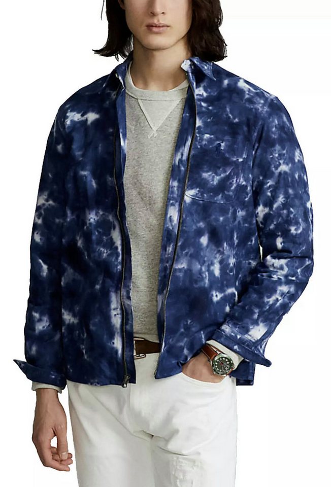 Ralph Lauren Winterjacke POLO RALPH LAUREN TIE DYE ZIP SHIRT JACKET JACKE NAVY BLEACH OUT BLOUS von Ralph Lauren