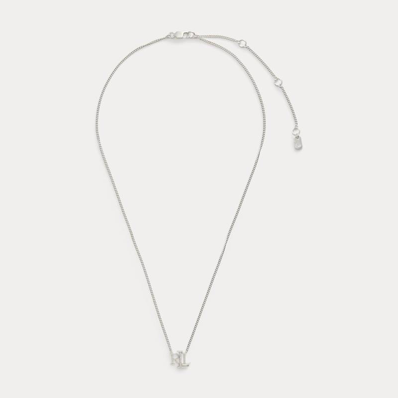 Silber-Halskette mit Logoanhänger von Ralph Lauren