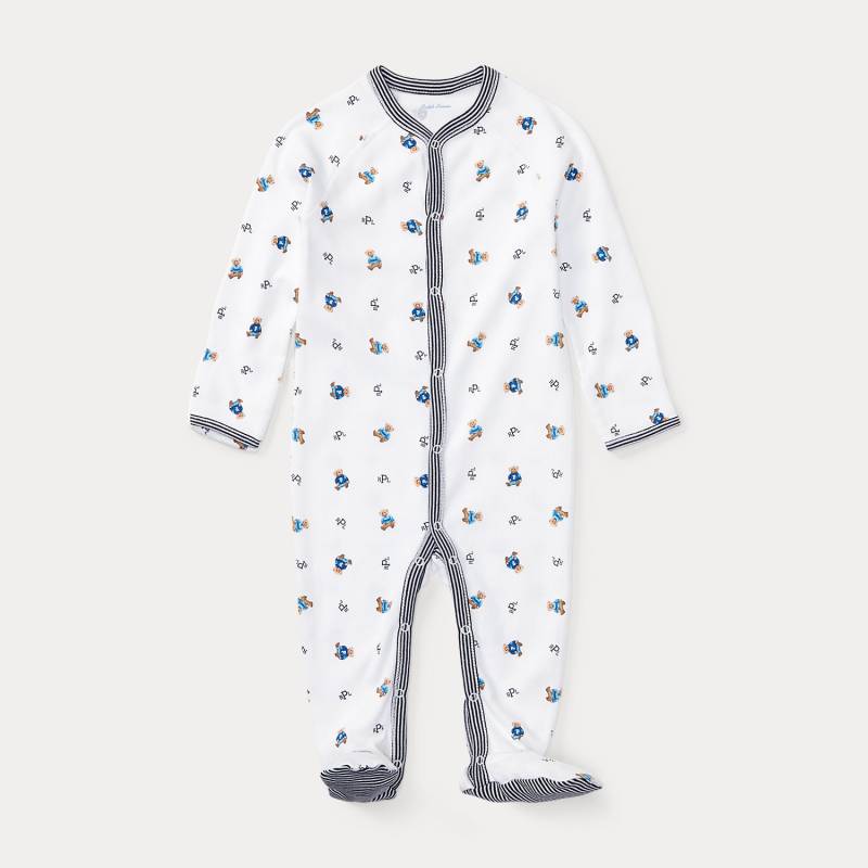 Baumwollstrampler mit Polo Bear von Ralph Lauren