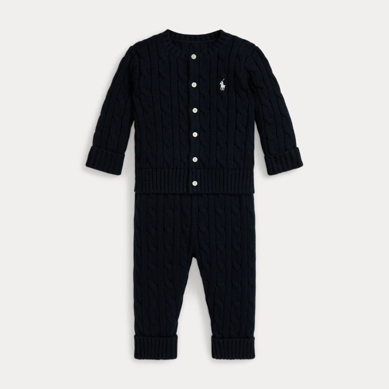 Strickjacke und Hose mit Zopfmuster von Ralph Lauren