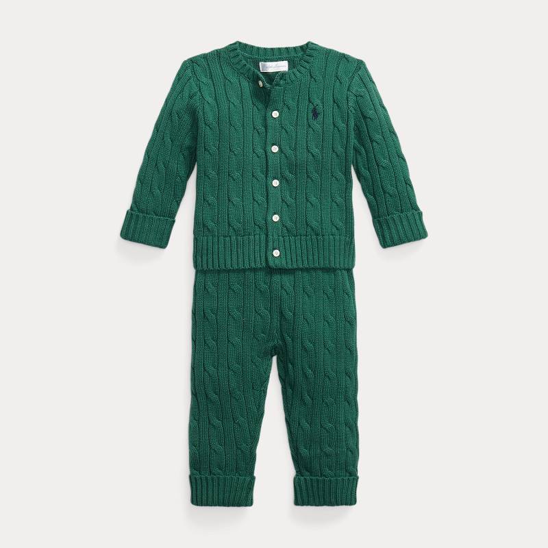 Strickjacke und Hose mit Zopfmuster von Ralph Lauren