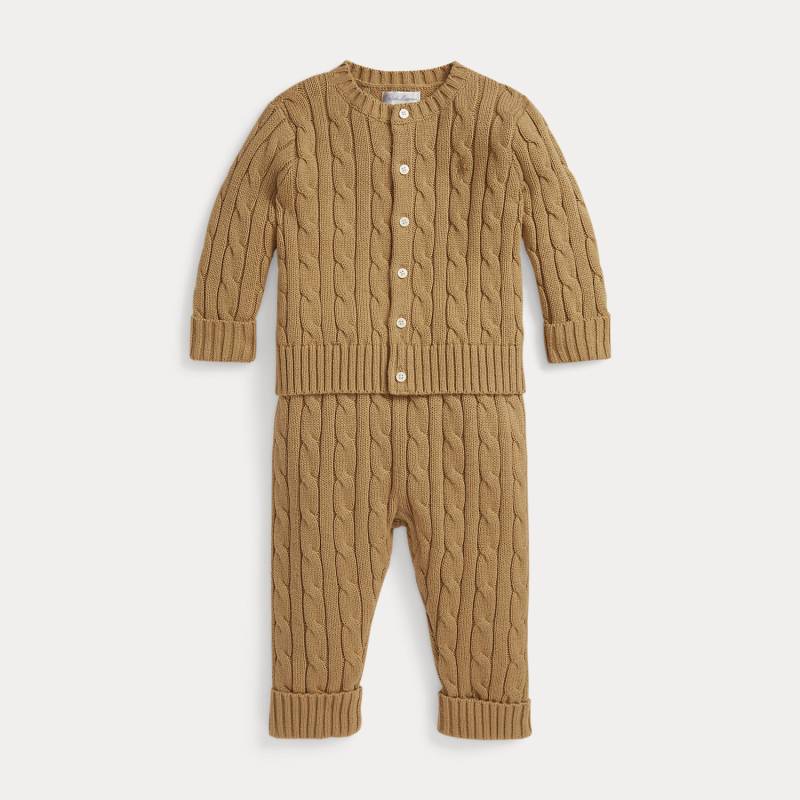 Strickjacke und Hose mit Zopfmuster von Ralph Lauren