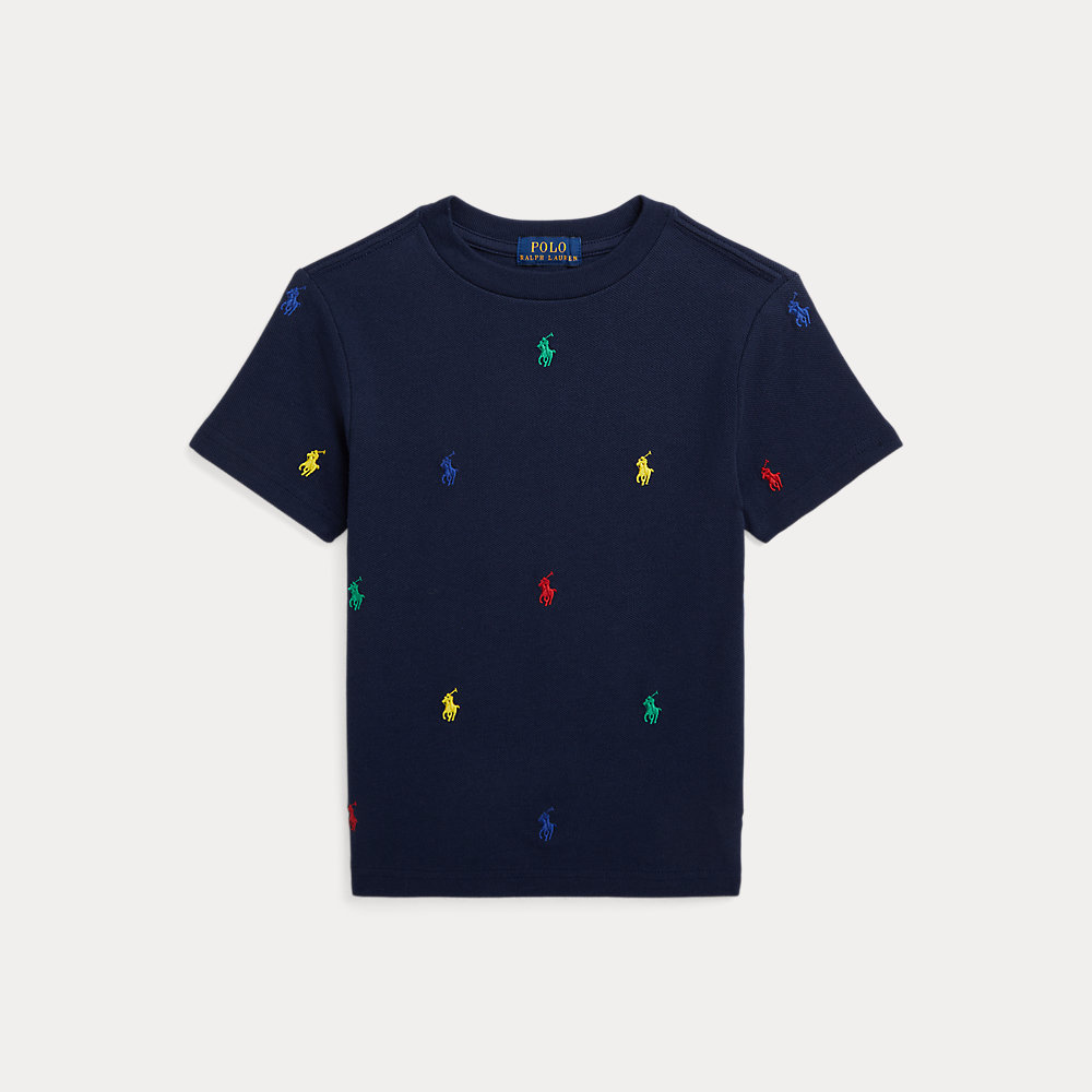 T-Shirt aus Baumwollpiqué mit Polo Pony von Ralph Lauren