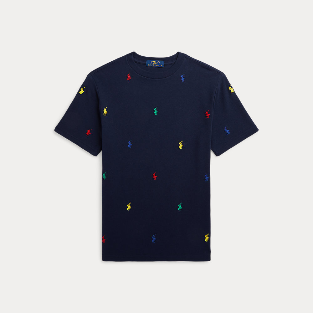 T-Shirt aus Baumwollpiqué mit Polo Pony von Ralph Lauren