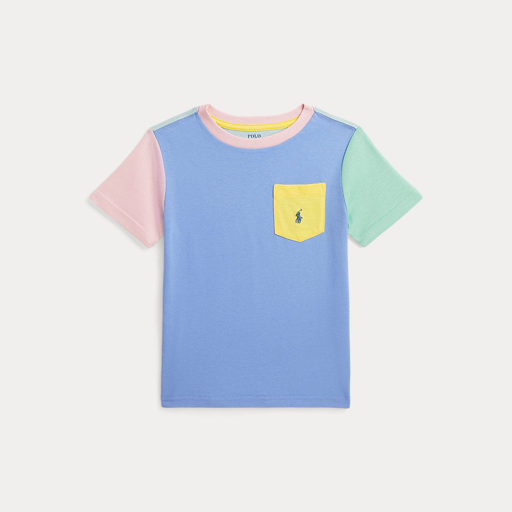 T-Shirt in Color-Block-Optik mit Tasche von Ralph Lauren