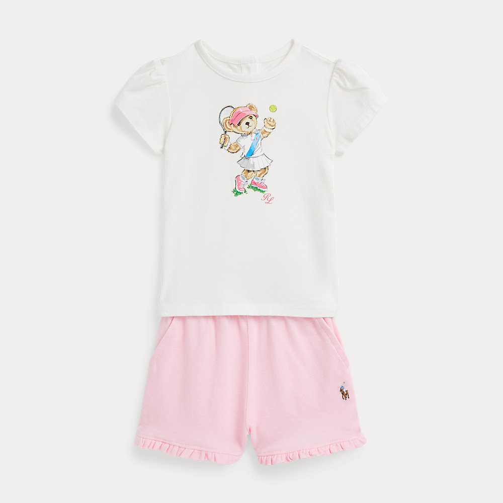 T-Shirt & Mesh-Shorts mit Polo Bear von Ralph Lauren