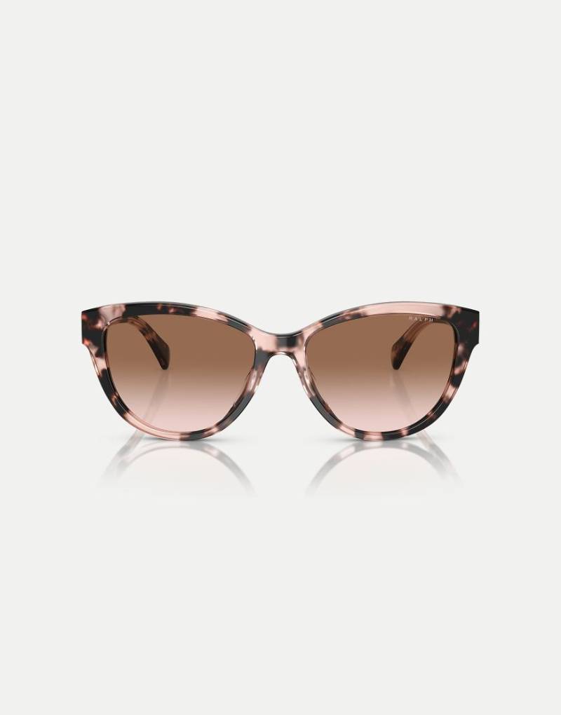Ralph - Ra5299u - Ovale Sonnenbrille in glänzendem Havanna-Rosa mit braunen Gläsern von Ralph