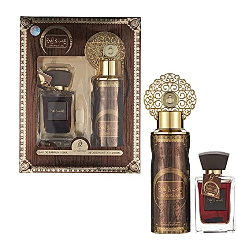 Ramadan24 Khashab & Oud Parfum Geschenkset | 100ml Eau de Parfum und 200ml Deo Spray | Agarwood - Adlerholz - Oudh Duft aus Dubai von Ramadan24