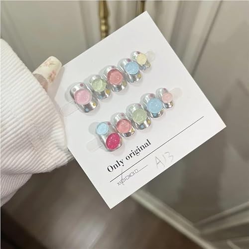 Pure Handmade Wearing Armor Magic Mirror Powder Hand Pinched Colorful Ice Candy, Simple Nail Patch (M) von Ramance Nail