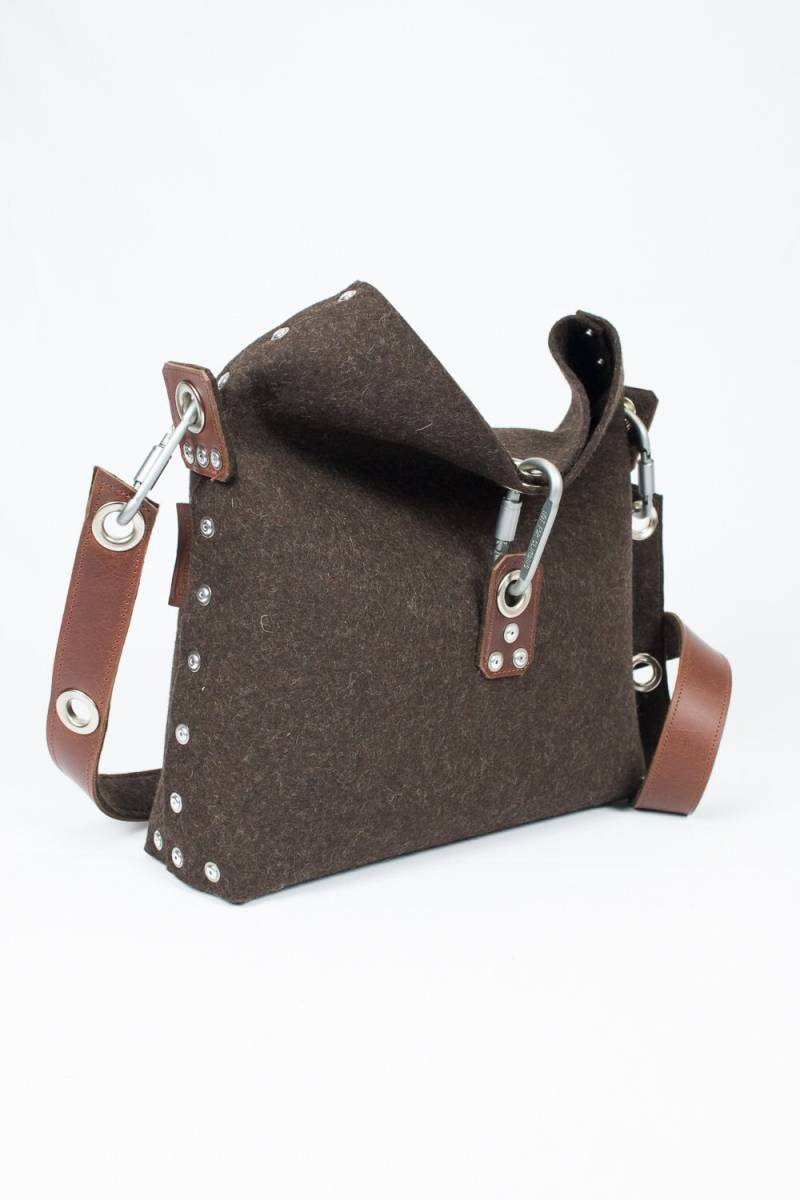 Filz Umhängetasche Handgefertigte Wolle Geldbörse Mit Lederband von Rambag