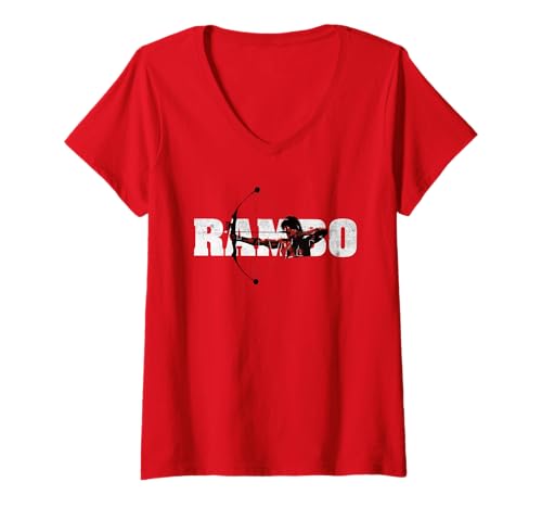 Damen Rambo Compoundbogen T-Shirt mit V-Ausschnitt von Rambo