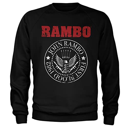 Rambo Offizielles Lizenzprodukt First Blood 1982 Seal Sweatshirt (Schwarz), Medium von Rambo