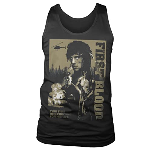 Rambo Offizielles Lizenzprodukt First Blood Herren Tank Top Weste (Schwarz), Large von RAMBO