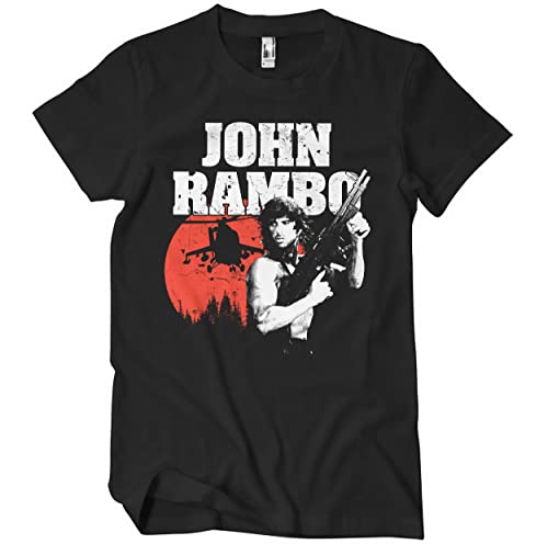 Rambo Offizielles Lizenzprodukt John Herren T-Shirt (Schwarz), XX-Large von RAMBO