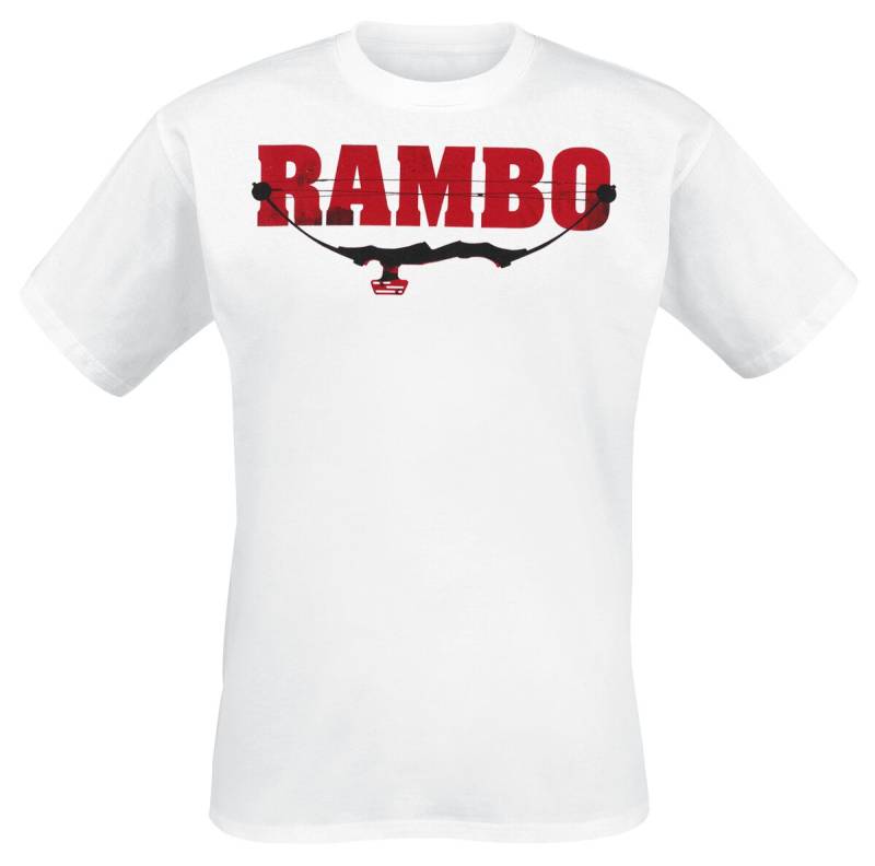 Rambo T-Shirt - First Blood Part 2 - S bis XXL - für Männer - Größe L - weiß  - Lizenzierter Fanartikel von Rambo
