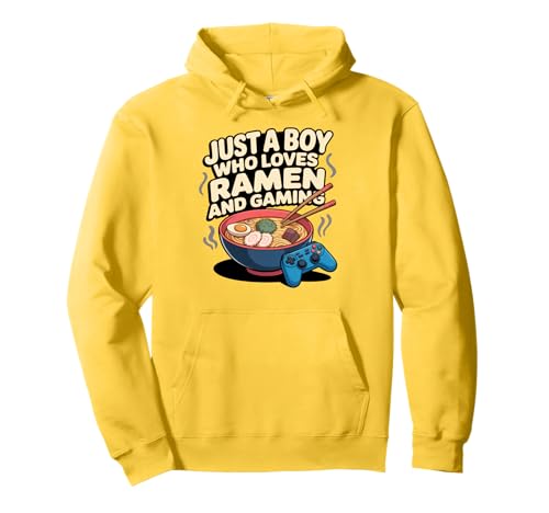 Just A Boy Who Loves Ramen and Gaming Videospiel Anime Lover Pullover Hoodie von Ramen And Gaming Anime Tees For Boys Kids