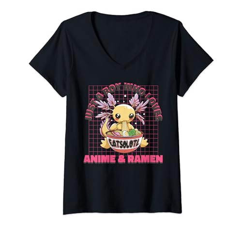 Damen Axolotl Ramen Boy T-Shirt mit V-Ausschnitt von Ramen Axolotl Tee Shirts & Geschenke