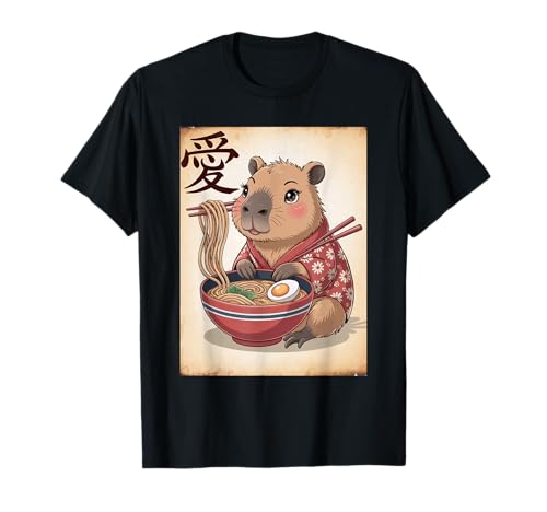 Lustige Capybara Ramen Bowl Kawaii Japanischer Anime Herren Damen T-Shirt von Ramen Bowl Kawaii Japanese