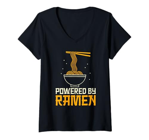 Damen Bereitgestellt von Ramen Japanese Nudelsuppe Asian Food Lover T-Shirt mit V-Ausschnitt von Ramen Bowl Noodle Soup Japanese Food Lover Gifts