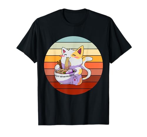 Ramen Nudelkatze, Kätzchen, für Herren, Damen, Jungen, Mädchen, Teenager T-Shirt von Ramen Noodle Feline Cats Kitty Clothing & Apparel