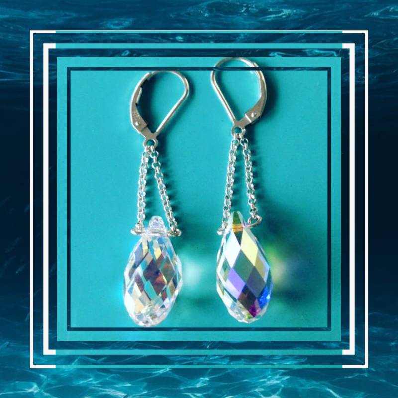 Regenbogen Klare Tropfen Ohrringe von RamiJewelry