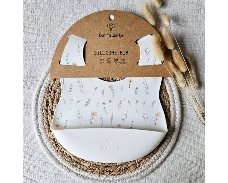 Rammelaartje Lätzchen Silikon-Lätzchen mit Auffangbehälter, verstellbar von Rammelaartje