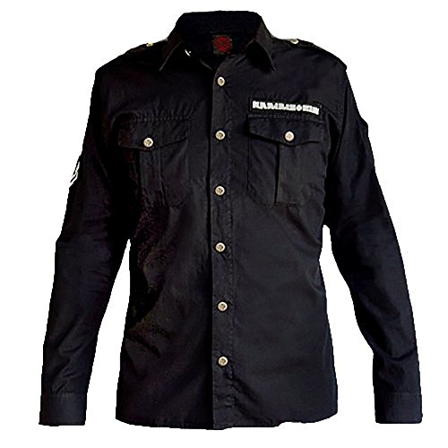 Rammstein Herren Hemd mit langem Arm, Offizielles Band Merchandise Fan Shirt schwarz (S, Schwarz) von Rammstein