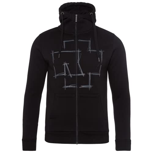 Rammstein Herren Kapuzenjacke Im Namen des Herren (L) Offizielles Band Merchandise Fan Zipper schwarz mit mehrfarbigem Front, Back und Seiten Print von Rammstein