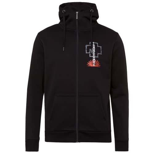 Rammstein Herren Kapuzenjacke Sonne Offizielles Band Merchandise Fan Zipper schwarz mit mehrfarbigem Front, Back und Seiten Print (L) von Rammstein