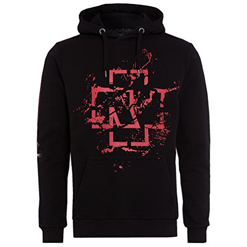 Rammstein Herren Kapuzenpullover MHB Spray Logo Offizielles Band Merchandise Fan Hoodie schwarz mit mehrfarbigem Front und Back Print (L, Schwarz) von Rammstein