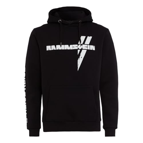 Rammstein Herren Kapuzenpullover Weisses Kreuz Offizielles Band Merchandise Fan Hoodie schwarz mit mehrfarbigem Front und Back Print (3XL) von Rammstein
