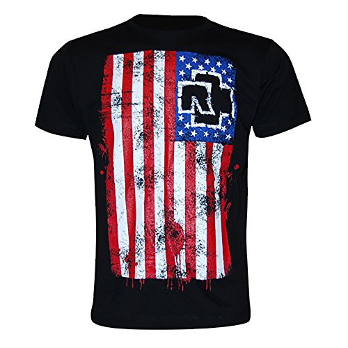 Rammstein Herren T-Shirt Amerika Offizielles Band Merchandise Fan Shirt schwarz mit mehrfarbigem Front und Back Print (4XL, Schwarz) von Rammstein