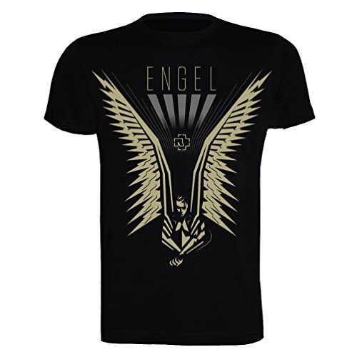 Rammstein Herren T-Shirt Flügel Offizielles Band Merchandise Fan Shirt schwarz mit Gold metallic Front Print (S) von Rammstein