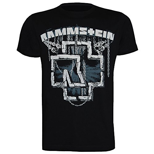 Rammstein Herren T-Shirt In Ketten, Offizielles Band Merchandise Fan Shirt schwarz mit mehrfarbigem Front Print (XL) von Rammstein