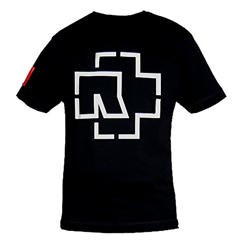 Rammstein Herren T-Shirt Logo Offizielles Band Merchandise Fan Shirt schwarz mit mehrfarbigem Front und Seiten Print (3XL, Schwarz) von Rammstein