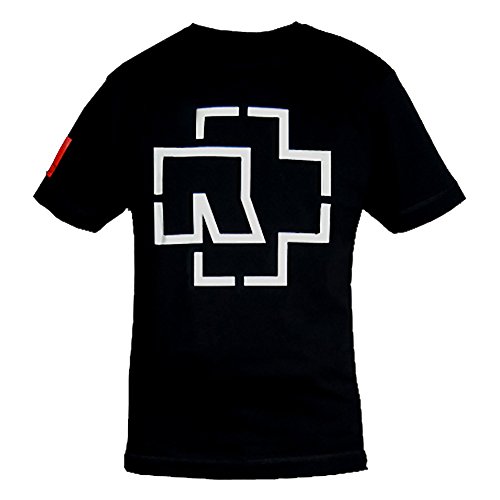Rammstein Herren T-Shirt Logo Offizielles Band Merchandise Fan Shirt schwarz mit mehrfarbigem Front und Seiten Print (4XL, Schwarz) von Rammstein