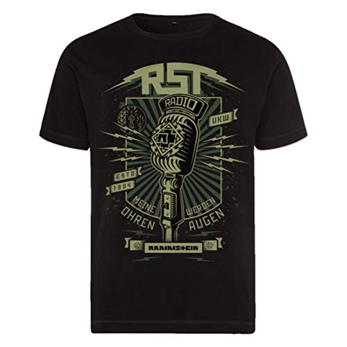 Rammstein Herren T-Shirt Radio Offizielles Band Merchandise Fan Shirt schwarz mit mehrfarbigem Front Print (S) von Rammstein